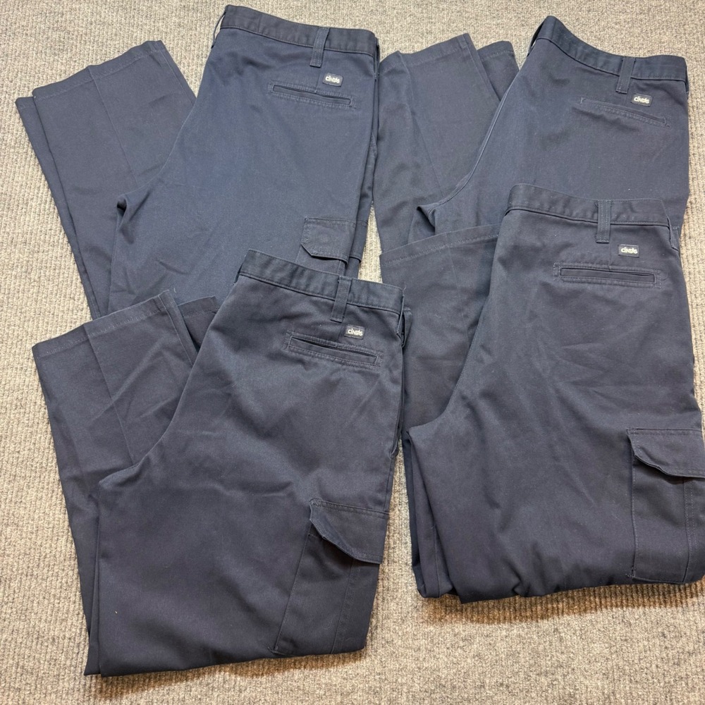 Cintas 40x29 Cargo Work Pants Lot 4 Navy Uniform Utility Durable Mens